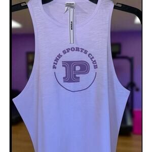 Victoria's Secret PINK Cotton Cropped Tank Top Size M Lilac Purple Sports Club